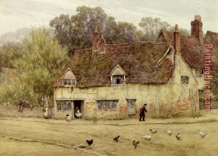 Helen Allingham By the Old Cottage